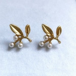 K16GP Pearl＊flower ノンホールピアス 