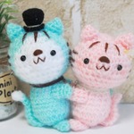 離れたくない！ギューな仲良し猫ーズ(水色＆ピーチ)
