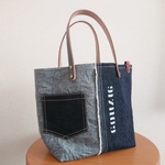デニムトートバッグ Half&Half blue・9171109