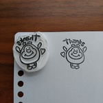消しゴムはんこ  カーピィThanks