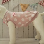 柔らかいけど生地はしっかり。ドット柄ガーリータンクトップ　ピンク