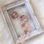 珂＊アンティーク♡布花とレースのピアス