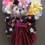 シェリーメイのお着物♪桜黒♪袴♪ぬいぐるみバッチ用