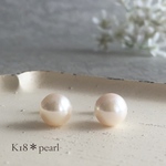 K18＊パール1粒ピアス