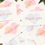 【送料無料】水彩ハートのthank youシール♡