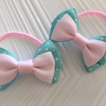 [☆ヘアゴム☆  ２つくくり用 トリプル  ミントドット