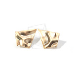 ERG-817-MG【2個入り】ハンマードレクタングルピアス,Hammered Rectangle Ear Post