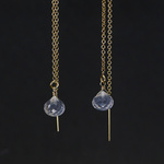 #683★アイスクォーツの一粒チェーンピアス14KGF