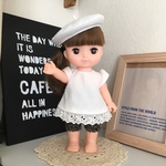 フリル袖のチュニック&かぼちゃパンツ&ベレー帽セット  メルちゃん ソランちゃんの服
