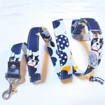 フレンチブルドッグとお花柄のお散歩用リード　