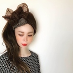 ■10日内発送■cucu 『新作』大人が楽しむリボン使い。「レースを纏うオーガンジーのりぼんヘッドバンド」ヘアバンド  新作 2025 春
