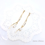 【再販】ツイストスティックと小さなパールのイヤリング/ピアス
