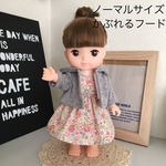 グレーのパーカー（ノーマルサイズ、かぶれるフード） メルちゃん ソランちゃんの服
