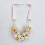 【SALE】¥1,700→¥1,000 フェルトボールのネックレス・チョーカー(パステル)