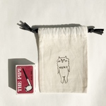  【sale】NEKO ねこ 手描き巾着【S】
