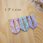 handmade ミディブライスサイズ 花柄ソックス 3足セット