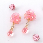 桜 揺れる スワロフスキー ピアス イヤリング 花見 ピンク バレンタイン 春