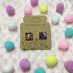 カラフルな毎日  ぷっくりスクエアピアス大A