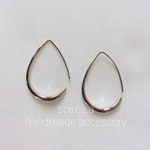 27㎜ シルバー ドロップフックピアス