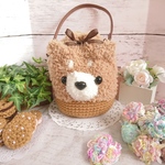 ふわふわ柴犬巾着バッグ