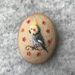 4.5×5.5楕円木枠刺繍ブローチ