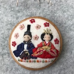 5.5cm刺繍木枠ブローチ