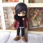 オビツ11サイズお洋服＊スヌード×カーディガン×タンクトップ×デニム4点セット