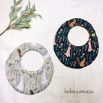 可愛いウサギとリスのかくれんぼbib  ♡