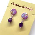 セール!! パープル ピアス / アメジスト ピアス / 天然石 ピアス