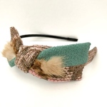 LINTON TWEED♡グラデーションファー♡アシンメトリーりぼん♡細カチューシャ