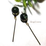 300円☆ロングステック☆ビリジアンラウンドのピアス/イヤリング