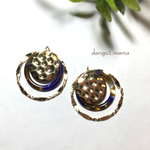 300円☆ダブルリング☆メタルチャームのピアス/イヤリング