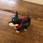 革製 黒豆柴のわんちゃんキーホルダー