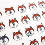 柴犬顔シール2枚セット(赤柴)