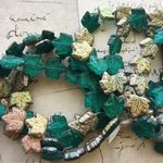 【4コセット】JIRI＊IVANA czech beads#チェコビーズ maple leaf13㎜ vitrail emerald green AB