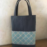 こぎん刺しのミニトートバッグ ブルー