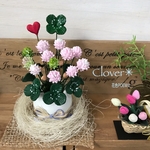 【🍀再販】粘土の花・たまごカップのミニシロツメクサ(ピンク)　