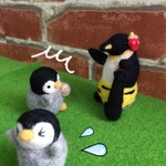 節分 豆まきペンギン親子