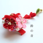 つまみ細工髪飾り  ベビーヘアクリップ