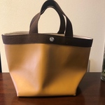 フェイクレザーでつくったトートバッグ/キャメル