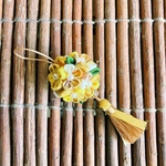 つまみ細工　タッセル付花てまり（Ｅ）
