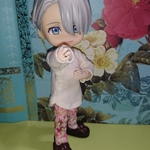 花柄サルエルパンツ ピンク