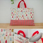 【mickikyeサマ専用ページ】入園入学セット♪しずく柄×レッド♪レッスンバック♪上靴入れ♪体操服入れ