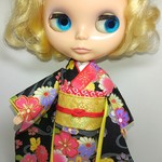 ブライス 着物 リカちゃん 着物 振袖 黒 