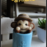 ＊麦わら帽子のおさるくん　陶器のカップ入り＊