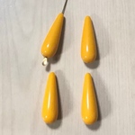 VINTAGE MUSTARD YELLOW DROP BEADS 