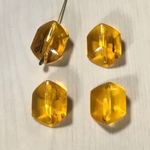VINTAGE AMBER MARBLE HEXAGON BEADS 