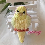 小鳥 シリーズ ルチノー 刺繍 ブローチ  手刺繍