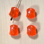 VINTAGE ORANGE CLEAR TWISTED BEADS 