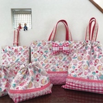 ハンドメイド♡入園、入学♡女の子大好きマカロン♡カップケーキの可愛いスウィーツ柄の５点セット